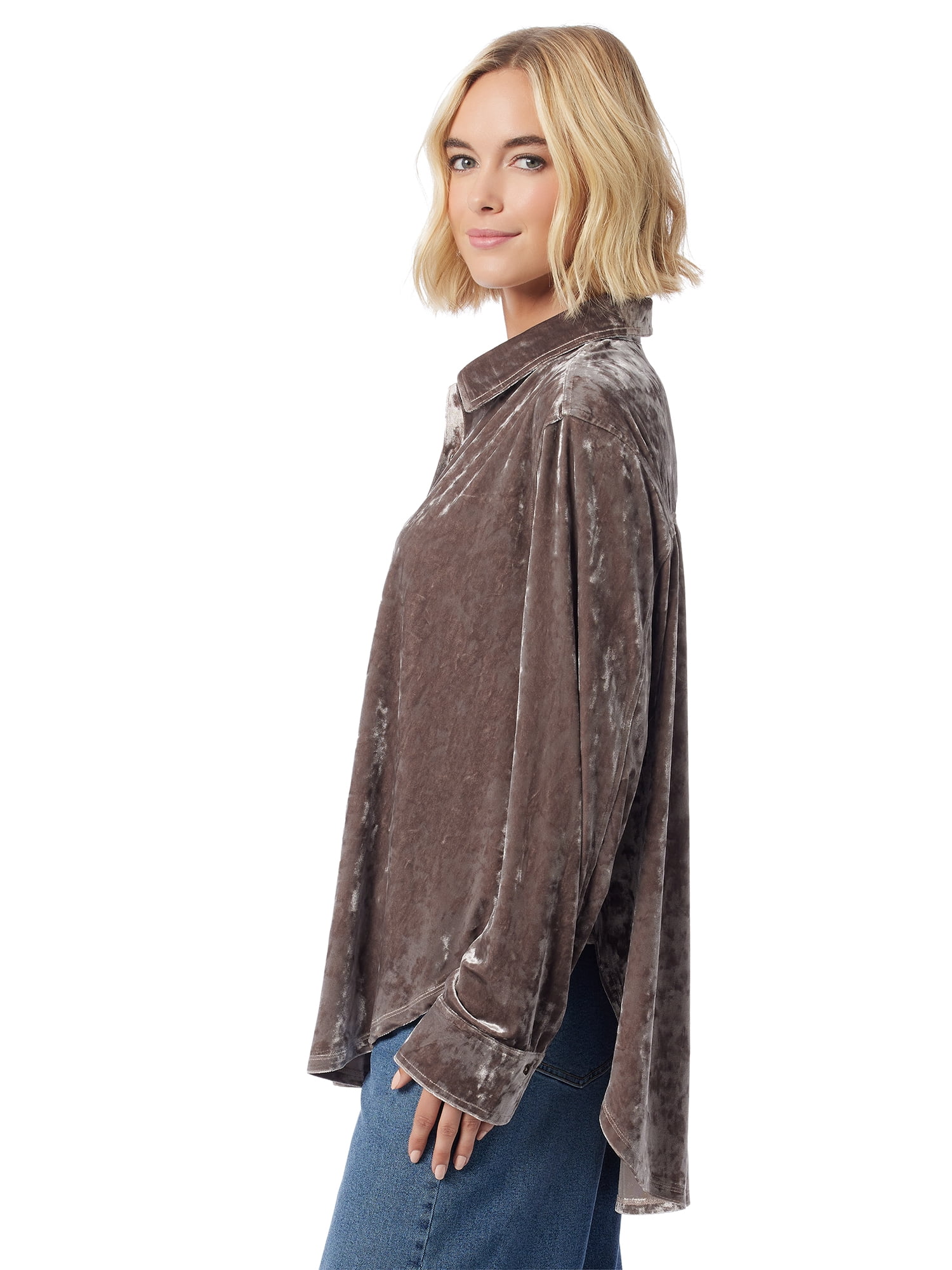 Jessica Simpson Women's and Women's Plus Romy Velvet Shacket, Sizes XS-4X