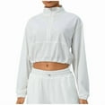 thumbnail image 5 of Sakmal Womens Shirts Workout Athletic White Cute Tops Long Sleeve High Neck Solid Shirts for Women, 5 of 5