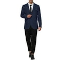 thumbnail image 2 of INSPIRE CHIC Men's Coat Slim Fit Blazer Single Breasted One Button Formal Coat L Navy Blue, 2 of 7