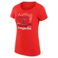 thumbnail image 2 of Women's G-III 4Her by Carl Banks Red Los Angeles Angels Super-Slim Fit Lightweight Collage Team Graphic Crew Neck, 2 of 5