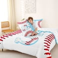 thumbnail image 4 of Manfei Personalized Initial S Full Size Comforter Sets 3-Piece,Baseball Sport Bedding Sets, 4 of 6