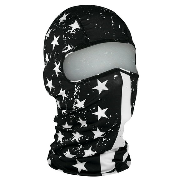 Zan Headgear Polyester Balaclava Facemask Black/White Flag
