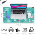thumbnail image 5 of Long Mouse Pads for Desk,Turquoise Christmas Tree Pattern Desk Mats on Top Of Desks, Desk Mouse Pad Extra Large with 3mm Non-Slip Base and Stitched Edge for Gaming,Office,Work,Home 31.5x15.7in, 5 of 5