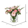 thumbnail image 2 of Vickerman 16" Artificial Dark Pink Rose In Glass Pot., 2 of 3