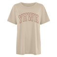 thumbnail image 5 of Camiseta informal holgada con estampado de letras para mujer talla grande: camiseta cómoda y elegante con estampado gráfico para el día a día, 5 of 5