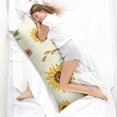 thumbnail image 4 of Artistic Sunflower Pillow Cover 20x54 - Full-Length Support Case - Yellow Bloom and Flower Design, 4 of 6