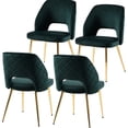 thumbnail image 3 of Dark Green Velvet Dining Chairs with Hollow Back and Six - color Options for Various Dining Room Styles, 3 of 4