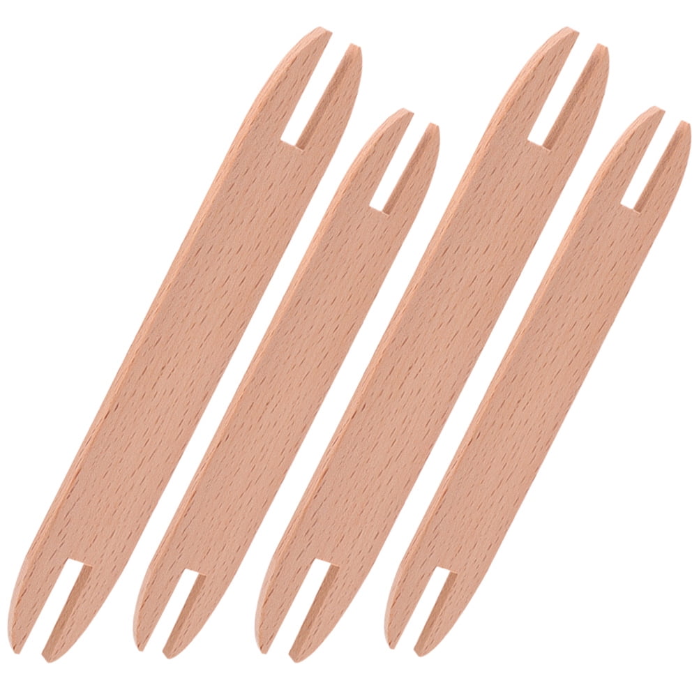 4-Piece Wooden Weaving Shuttle Set for Sweater Making and Cross Hand Tools Kit