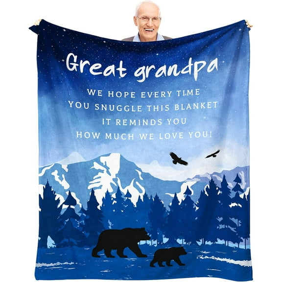 Great Grandpa Gifts Blanket 60" x 50", Gifts for Great Grandpa, Great Grandfather Gifts, Best Great Grandpa Gifts, Great Grandpa Gifts from Grandkids, Unique Gifts for Great Grandpa