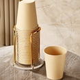 thumbnail image 4 of Gold Acrylic Desktop Cup Holder | Disposable Paper Cup Storage Rack | Plastic & Aluminum Tea Cup Organizer | 11.5x13cm Compact Design for Home & Office Use, 4 of 6