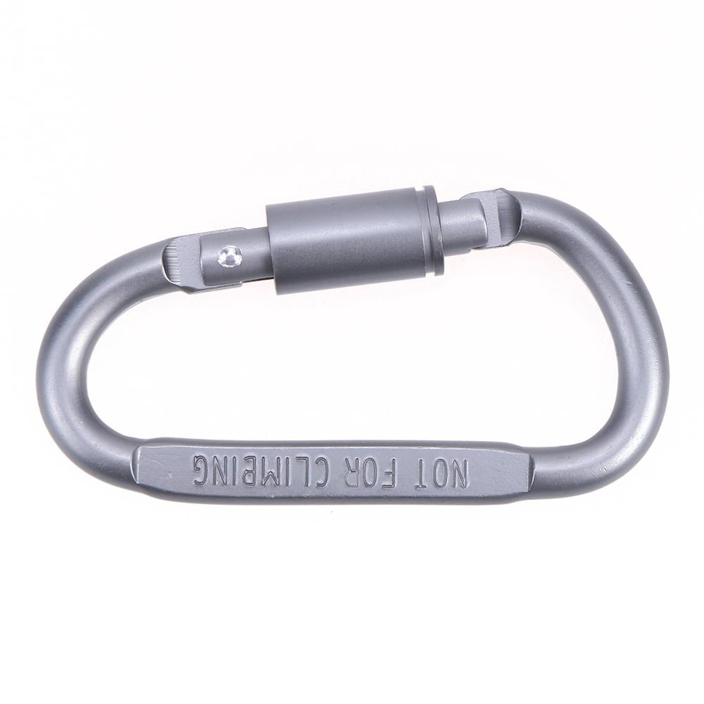 D Shaped Aluminum Alloy Screw Locking Buckle Keychain Clip
