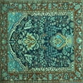 thumbnail image 1 of Ahgly Company Indoor Square Persian Turquoise Blue Traditional Area Rugs, 7' Square, 1 of 4
