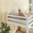 thumbnail image 3 of Miniyam Wood Twin over Twin Bunk Bed, House-Shaped Design for Kids and Teens, White, 3 of 8