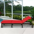 thumbnail image 3 of Gymax Adjustable Patio Rattan Chaise Lounge Chair Recliner Outdoor w/ Red Cushion, 3 of 10