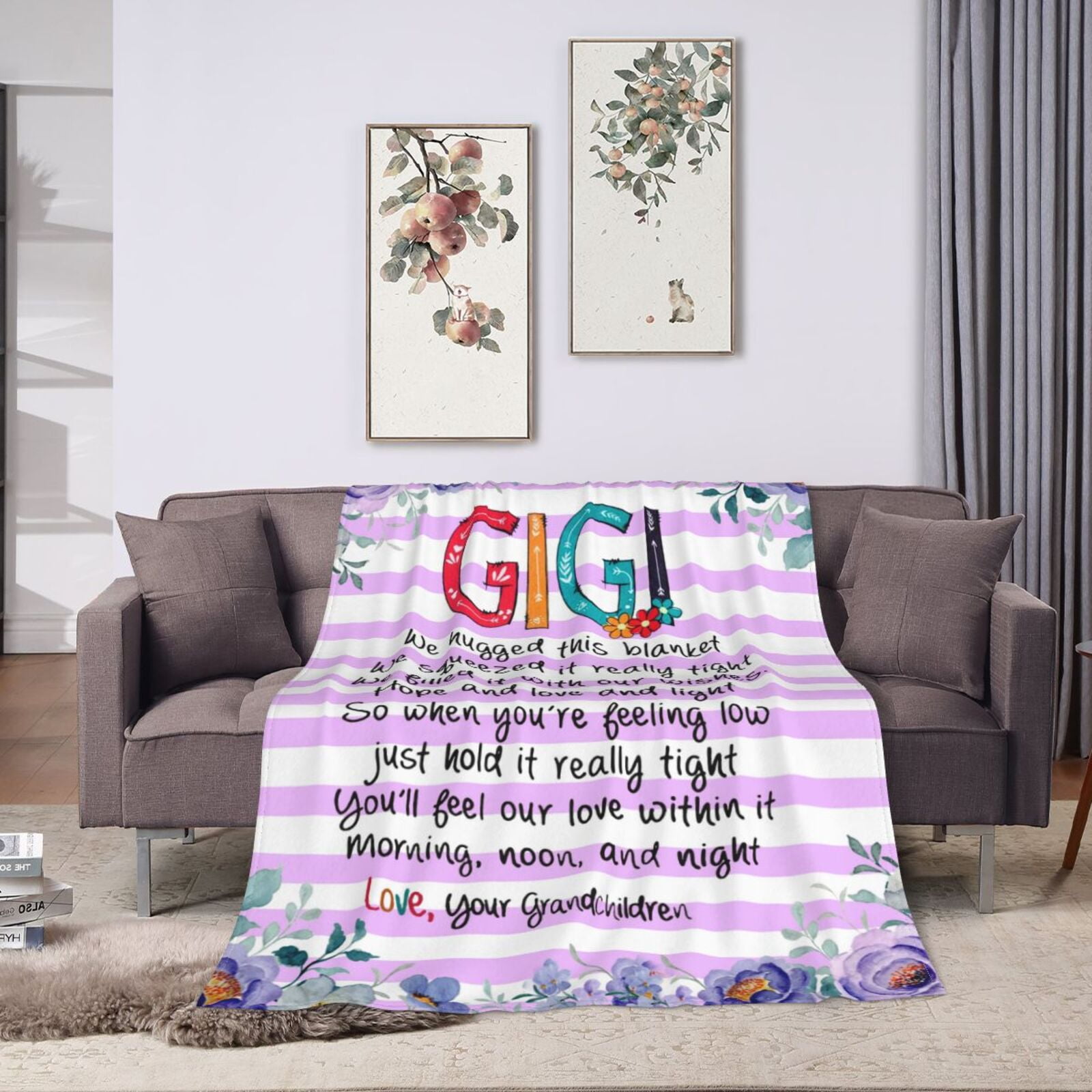 Wijzvio Gigi Loves Me Throw Blanket Soft Fuzzy Fleece Blanket For Couch Bed Living Room Decoration 60"X50"