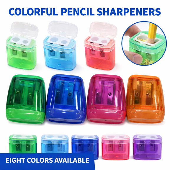 Chmadoxn Pencil Sharpeners Bulk Manual Pencil Sharpener with Lid Double Holes Handheld Pencil Sharpener for , Office and Home Supplies