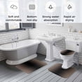 thumbnail image 5 of Brown Black Ombre Bath Mat 3 Piece Bathroom Rug Set, Modern Gradient Abstract Art Non Slip Bath Rug Contour Mat and Toilet Lid Cover, Absorbent Shower Mats Soft Bath Rugs and Mats Sets, 5 of 8