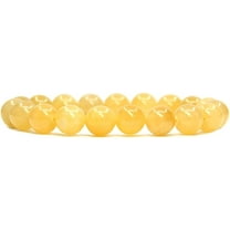 Angelstones Natural Yellow Jade Genuine Semi-Precious Gemstones Healing 10mm Beaded Stretch Bracelet 7" Unisex