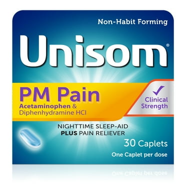 Unisom PM Pain Nighttime Sleep-aid   Pain Reliever, Acetaminophen & Diphenhydramine HCI, 30 Caplets