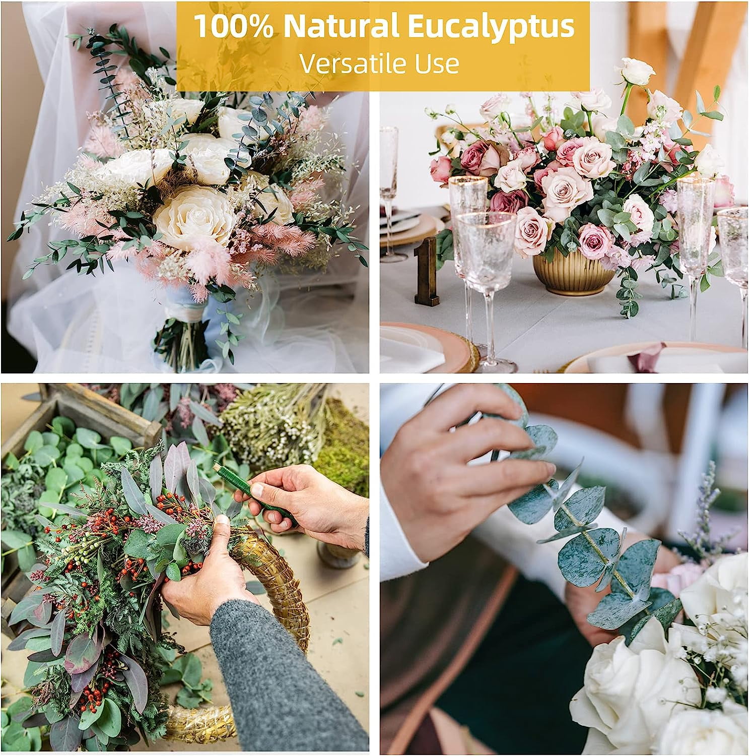 43 Pcs Dried Eucalyptus Stems & Lavender Flowers Bundle for Shower - Natural Fresh Eucalyptus Leaves Hanging Plants for Home and Wedding Decorations