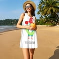 thumbnail image 3 of Yiaed Hello Summer Gnome 2 Print Women's Sleeveless Dress, Loose Fit Summer Dress, Casual Sleeveless Dress for Women, 3 of 7