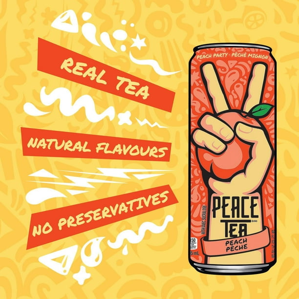 Peace Tea, Peach Party 695mL Cans, Pack of 12 : : Grocery &  Gourmet Food