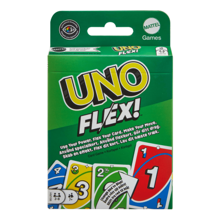 UNO Flex Card Game, Fun Games for Adult and Party Game Night, 2 to 8 Players, HMY99