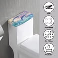 thumbnail image 3 of Renewold Sea Dolphin Rainbow Printed Toilet Tank Lid Cover with Elastic Bottom, Stain Prevention Universal Fit Toilet Top Decoration for Bathroom Decor, 3 of 6
