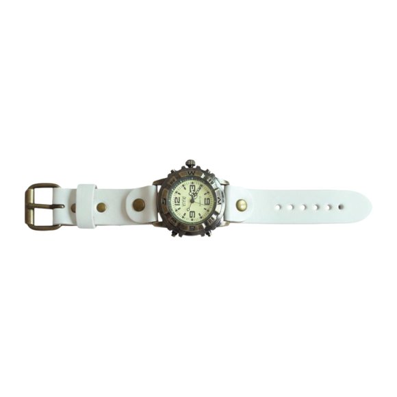 Reloj de pulsera decorativo, versátil, preciso, cómodo, moderno, diseño vintage. Blanco