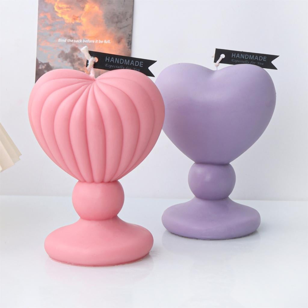 Loves Heart Candle Mold Heart Shaped Silicone Candle Moulds Valentines Day Decor