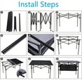 thumbnail image 6 of Camping Table with Carry Bag, Folding Camping Table with Storage, Carbon Steel Roll up Table with Adjustable Height, Portable Picnic Table for Outdoor Camping Travel Backyard BBQ Patio Beach, 6 of 13