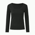 thumbnail image 4 of Towmus Womens Long Sleeve Scoop Neck Ribbed Knit Fitted Casual Tops Tee Slim Basic Shirts, 4 of 5