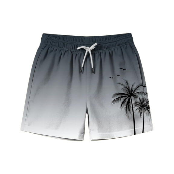 Favoffer Kids Swim Trunks Printed Casual Beach Shorts Drawstring Elastic Waist Breathable Quick Dry Bottoms With Side Pockets for Seaside Surfing Vacation Camping Outdoor Summer Play 3-14Y