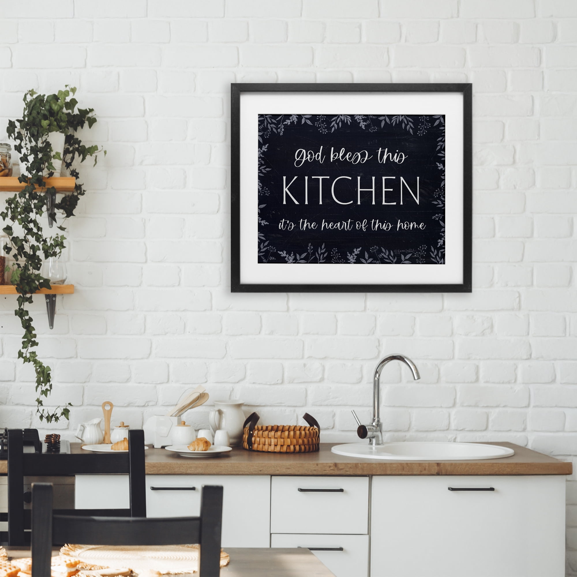 Stupell Industries Kitchen Heart Of This Home Black Framed Print Under Glass, design by Annie LaPoint