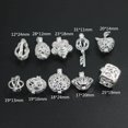 thumbnail image 2 of 10pcs Mixed Shape Cage Locket Clip Gem Beads Box,Add Your Own Pearls, Stones, Rock to Cage,Add Perfume and Essential Oils to Create a Scent Diffusing Pendant Charms (Silver), 2 of 2