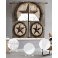 thumbnail image 3 of Texas Star Retro Kitchen Curtains Swag Valance and Tier Curtains Set 24 Inch Length, Country Pentagram Modern Abstract Rod Pocket Drape Panels Pair Swag Curtain for Bathroom/Cafe/Window, 3 of 6