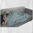 thumbnail image 5 of Yellow Bird Soft Flannel Fleece Throw Blanket, Simplistic Pattern with Rubber Toy Duck Drawing, Cozy Plush for Indoor and Outdoor Use, 70" x 90", Pale Sky Blue Mustard, by Ambesonne, 5 of 5
