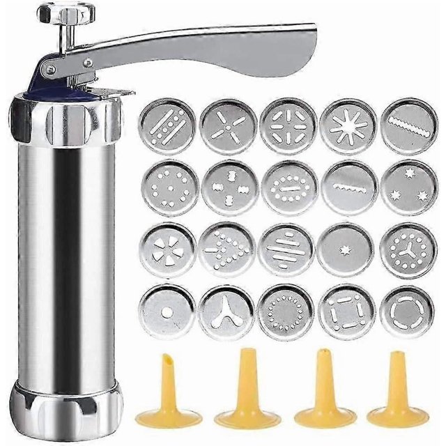 Biscuit Maker Stainless Steel 20PCS Shaper Cutter Decorating Cookie Press Pump Machine