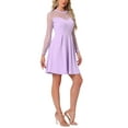 thumbnail image 4 of INSPIRE CHIC Women's Dress Heart Mesh Sheer Long Sleeve Gothic Cocktail Party Mini Dress XS Light Purple, 4 of 8
