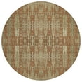 thumbnail image 2 of 8' Orange Taupe And Beige Round Moroccan Washable Indoor Outdoor Area Rug, 2 of 5