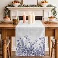 thumbnail image 2 of Table Runner 72 Inches Long for Kitchen Dining, Purple Spring Floral Dresser Scarf Farmhouse, Dining Table Decorations for Wedding/Parties, Watercolor Elegant Pastoral Flowers 18 x 72 In, 2 of 8