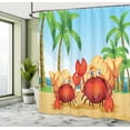 thumbnail image 5 of Ambesonne Hermit Crab Shower Curtain, Crabs in Tropical Area, 69"Wx84"L, Pale Sky Blue Multicolor, 5 of 5