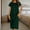 aa02_Green, variant on Womens Dresses Crewneck Midi Dresses Red Solid Short Sleeve Summer Dresses for Women