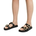 thumbnail image 4 of Dream Pairs Women’s Buckle Slide Sandals – Vegan Leather Flatform Sandals with Supportive Footbe, 4 of 7