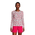 thumbnail image 3 of Lands' End Women's Petite Crew Neck Long Sleeve Rash Guard UPF 50 Sun Protection Modest Swim Tee Print, 3 of 3