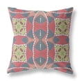 thumbnail image 1 of Cosmic Circle Sprays Indoor/Outdoor Fabric Pillow with Zip -Red Yellow Gray 18", 1 of 7