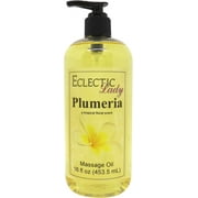 Plumeria Massage Oil by Eclectic Lady, 16 oz, Sweet Almond Oil and Jojoba Oil