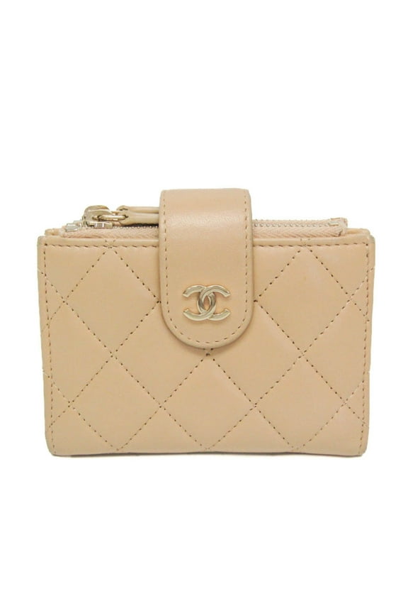 Pre-Owned Chanel Matelasse Card And Coin Case Compact Wallet Women's Leather Card... (Good)