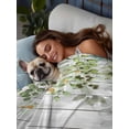 thumbnail image 3 of Sage Green Eucalyptus Leaves Twim Size Flat Sheet, Wrinkleproof & Fadeproof Cooling Flat Bed Sheet Only, Summer Botanical Weeping Wooden Breathable Soft Bedding Top Sheets 66 x 96 Inches, 3 of 8