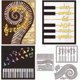 thumbnail image 1 of Troqueles de corte de fondo de piano para hacer tarjetas, notas musicales, álbumes de recortes, diarios, repujado, papel, manualidades y decoración., 1 of 9